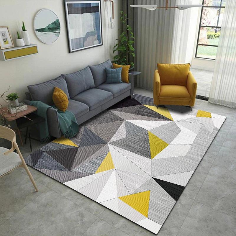 Waseable Geometric Printed Carpet for Livingroom Bedroom Large Area Rugs
