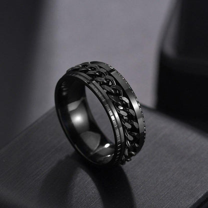 Black Ceramic Polished Beveled Edges Men's Wedding Band with Bubinga Wood Inlay - 8mm