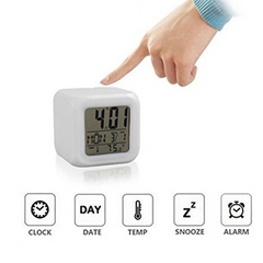 Sleep Trainer Multifunction Portable 7 Color Large LED Kids Alarm Clock Glowing Home Decoration