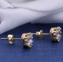 Earring Gold Fashion Jewelry Shining Zircon Small Earrings For Women Or Men Studs