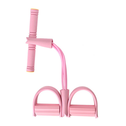 Exercise Band 4 Tube Latex Pedal Exerciser Sit-Up Resistance Band Training Equipment Pilates Workout