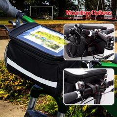 Bicycle Basket Top Frame Handlebar Phone Mount 2 Pockets Bike Basket Front Outdoor Foldable