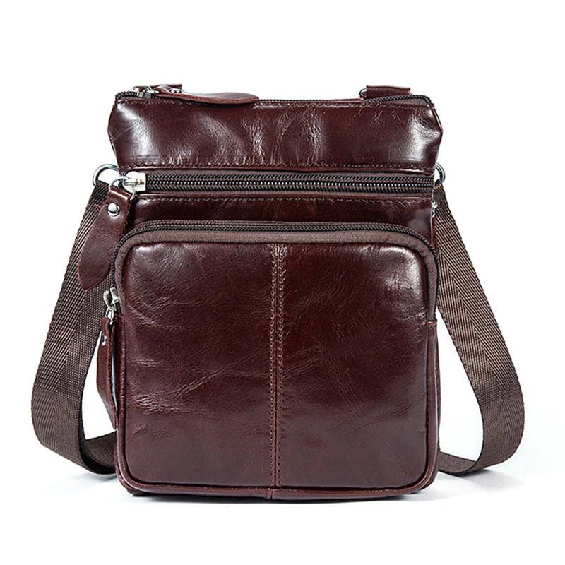 Shoulder Messenger Crossbody Leather Bag Mens Satchel