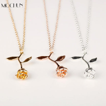 Rose Necklace l Rose Red Pendant
