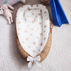 Baby Nest Bumper Sleepy Head Pillow Portable Baby Crib