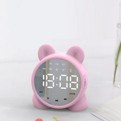 Bluetooth Speaker Kids Alarm Clock Bedside Childrens Alarm Clock Digital Wake-up Temperature Childrens Clock