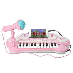 Multifunctional 24 Keys Electronic Kids Piano Organ Childrens Piano with Microphone and Stool