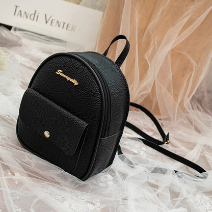 PU Leather Mini Leather Backpack Multifunctional Mini Backpack Women's Convertible Backpack Purse