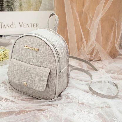 PU Leather Mini Leather Backpack Multifunctional Mini Backpack Women's Convertible Backpack Purse