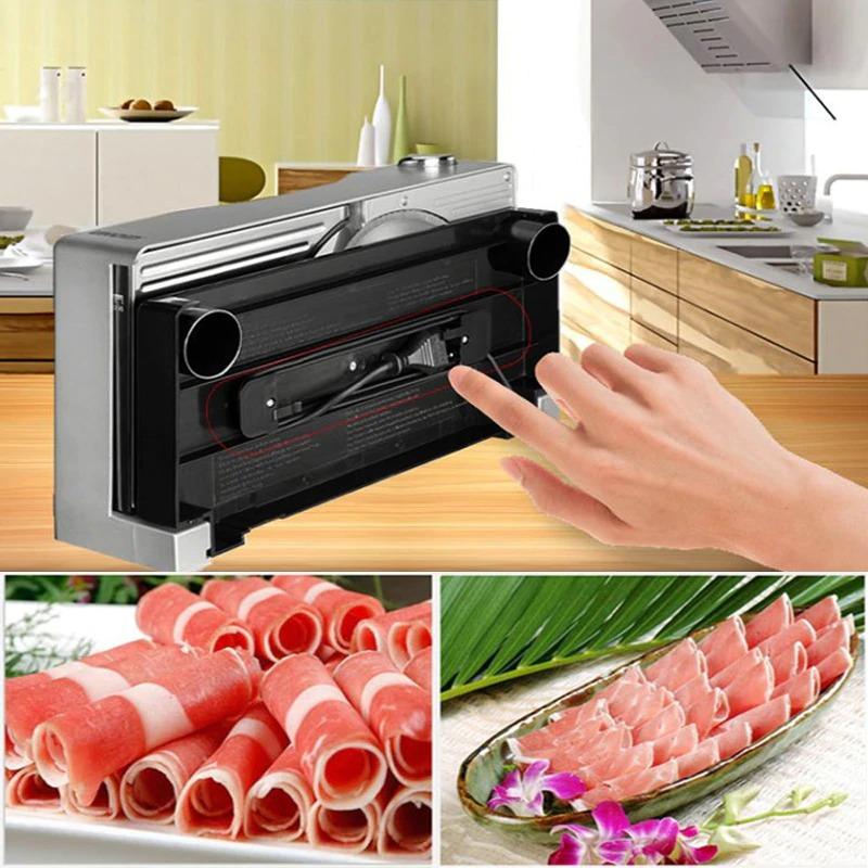 Foldable Electric Semi-automatic Meat Slicer for Bread and Fruits Too