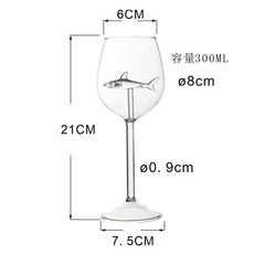 Crystal Shark Wine Glass