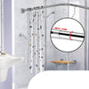 Image of U-Shaped Retractable Curved Shower Rail Stainless Steel Rail Rod