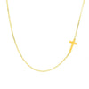 Image of Sideways Curved Cross Pendant Necklace in Sterling Silver