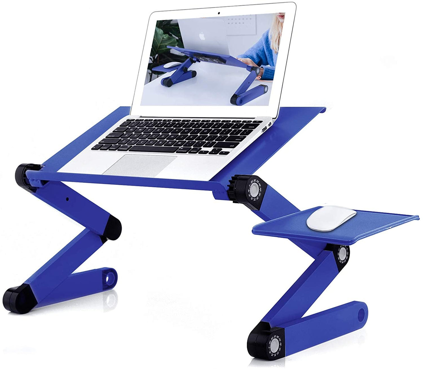 Adjustable Ergonomic Laptop Table for Bed Portable Laptop Stand for Bed with Mouse Pad Laptop Desk for Bed