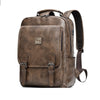 Image of 19 L Multifunctional Mens Backpack Leather Laptop Backpack for Travel Retro Mens Leather Backpack