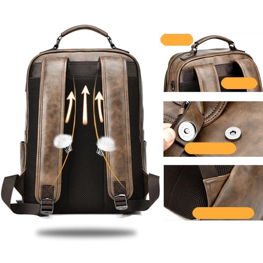 mens leather backpack
