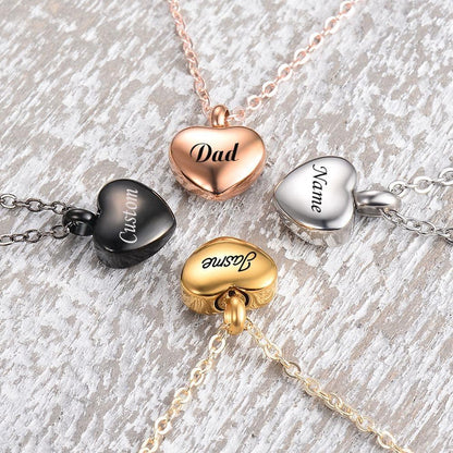 Always In My Heart Locket Urn Necklace - Keepsake Jewelry For Cremation Ashes