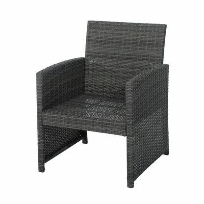 4Pcs Rattan Patio Furniture Set Sofa and Table