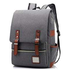 Vintage Laptop Backpack College School Bag with USB Port