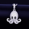Image of Octopus Pendant Chain Micro Pave Zircon Animal Iced Out Necklace