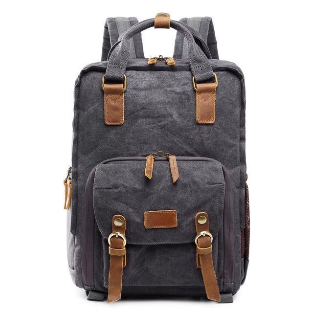 Waterproof Waxed Canvas Camera Backpack Fit 15.6 Inches Laptop