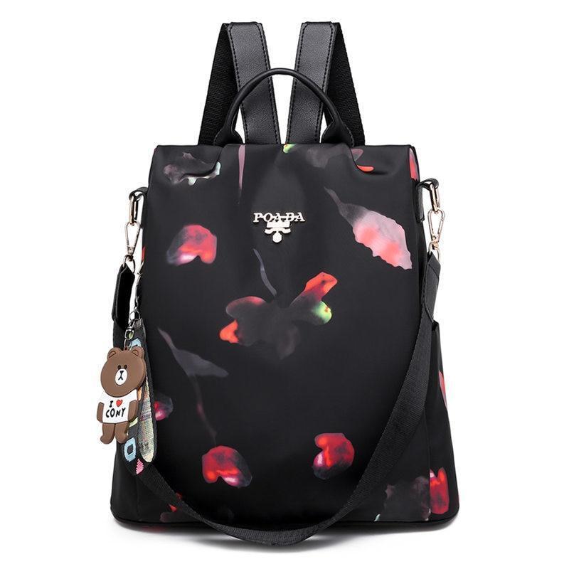 Colorful Print Nylon Oxford Anti Theft Travel Backpack Purse Handbag - 2 patterns - Balma Home