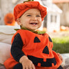 Image of Baby Halloween Costumes Pumpkin 2 PCs Cosplay Idea Sleeveless Romper Jumpsuit