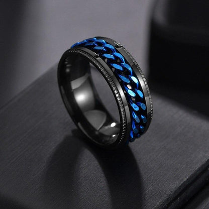 Black Ceramic Polished Beveled Edges Men's Wedding Band with Bubinga Wood Inlay - 8mm