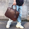 Image of Distressed Leather 17" Computer Bag Vintage Style Laptop Messenger Briefcase