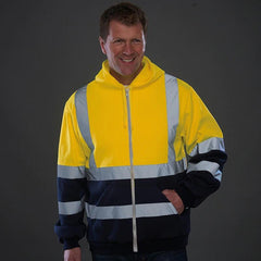 Workwear Hi Vis Jacket Hooded Zipper