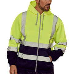 Workwear Hi Vis Jacket Hooded Zipper