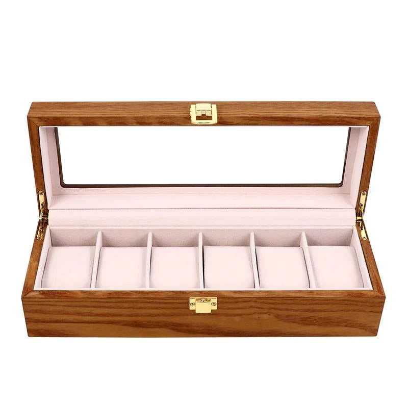 Eco-friendly Watch Storage Box Wooden Watch Case Display Watch Holder Durable Watch Box with Display