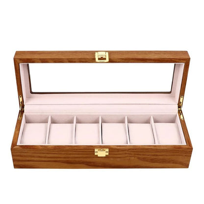Eco-friendly Watch Storage Box Wooden Watch Case Display Watch Holder Durable Watch Box with Display
